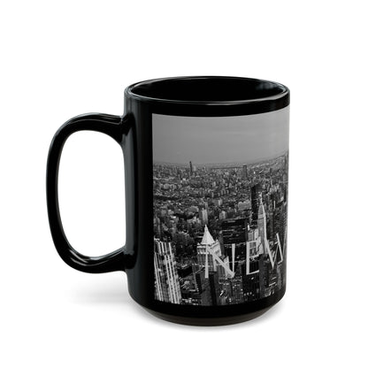 New York City Skyline Sunset Black and White Coffee Cup