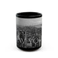 New York City Skyline Sunset Black and White Coffee Cup