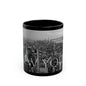 New York City Skyline Sunset Black and White Coffee Cup