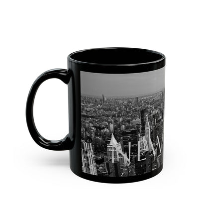 New York City Skyline Sunset Black and White Coffee Cup