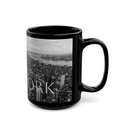 New York City Skyline Sunset Black and White Coffee Cup