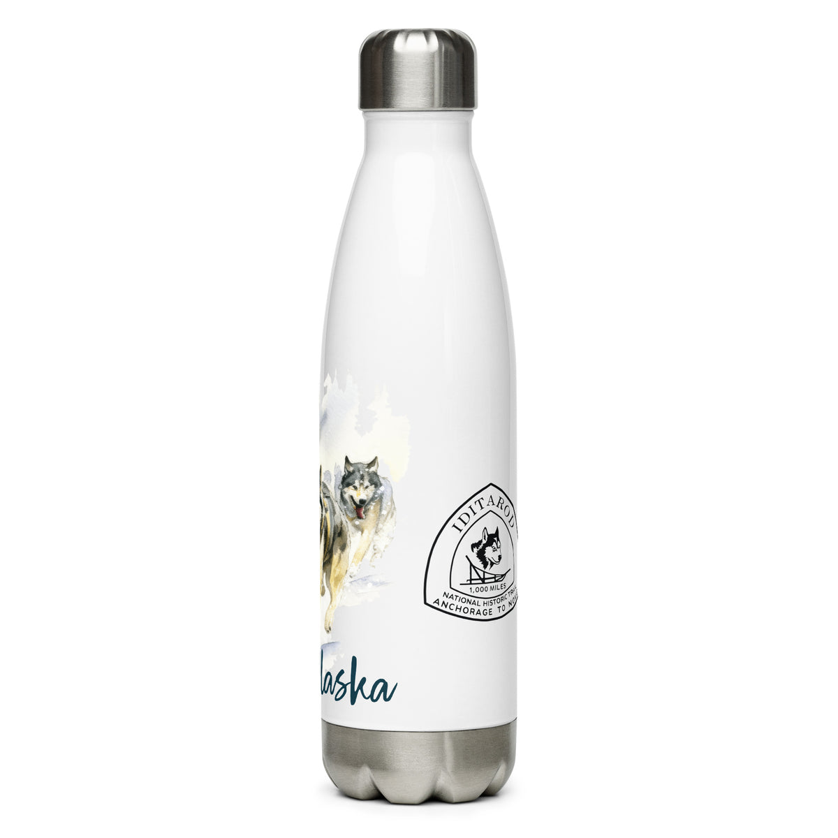 Sled Dogs Alaska IDITAROD - Stainless Steel Water Bottle