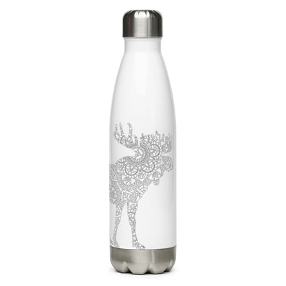 Moose Zentangle Alaska - Stainless Steel Water Bottle