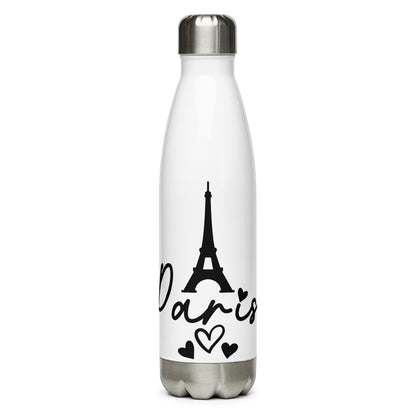 Eiffel Tower Paris Hearts France - Stainless Steel Water Bottle