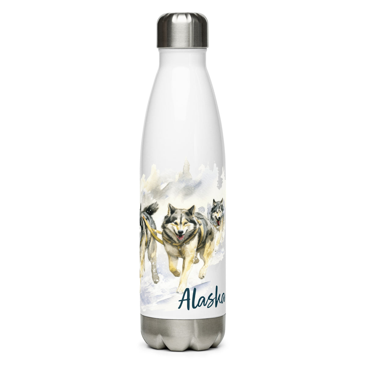 Sled Dogs Alaska IDITAROD - Stainless Steel Water Bottle