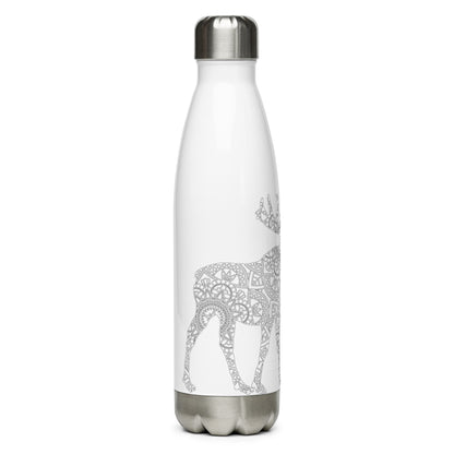 Moose Zentangle Alaska - Stainless Steel Water Bottle